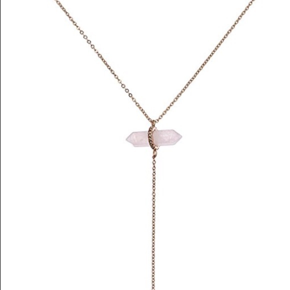 rebecca minkoff // rose gold quartz y-necklace - Picture 3 of 5